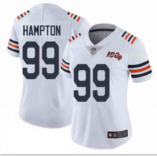 Bears 99 Dan Hampton White Alternate Women Stitched Football Vapor Untouchable Limited 100th Season Jersey